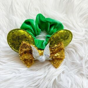Tinkerbelle Mouse Scrunchies Mouse Hair Tie Adult Disney Kid Hair Accessories